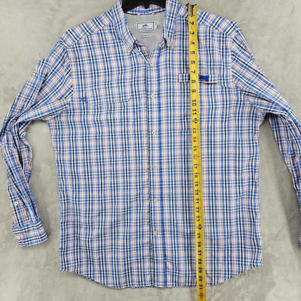 Southern Tide Men's Shore Shot Long Sleeve Vented Fishing Shirt Size Large Blue View 5